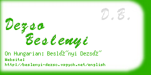 dezso beslenyi business card